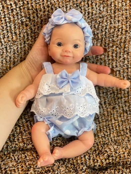 11 дюймов Милый малыш Reborn Кукла для новорожденных Bebe ручной работы 3D раскрашенная кукла Bebe Reborn