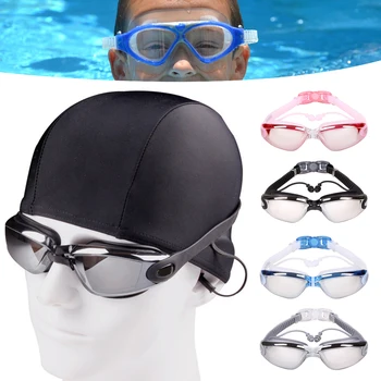 2023 Встроенные очки для плавания с пряжкой Очки для плавания с защитой от УФ-излучения для женщин и мужчин Унисекс Принадлежности для плавания