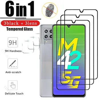 6in1 для Samsung Galaxy M42 5G Полная крышка Закаленное стекло HD для Sumsung M 42 5g 6.6