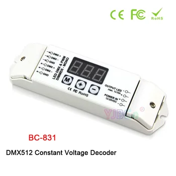 BC-831 12В-24В Одноцветный DMX512 Светодиодная лента Контроллер 3-цифровой дисплей DMX Декодер постоянного напряжения Лента Диммер