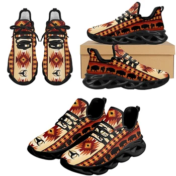 INSTANTARTS Племенные ацтекские коровьи кроссовки Легкая дышащая сетчатая мягкая обувь Женская спортивная обувь на открытом воздухе Теннис Ходьба вулканизированная обувь