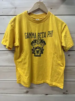 Винтажная студенческая футболка Pacific Gamma Beta Phi Sz L Сделано в США 70-х 80-х