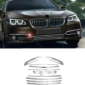 Декоративные хромированные накладки переднего и заднего бампера Для BMW 5 серии 520 525 528 2014-2017