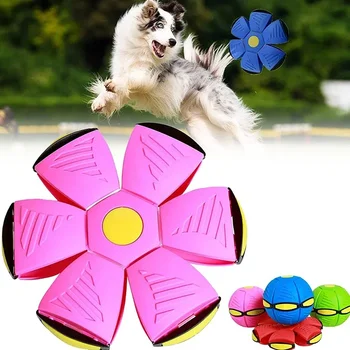 Игрушки для собак Летающий летающий летающий шар НЛО Интерактивные спортивные тренировочные игры на открытом воздухе Волшебная деформация Плоский дисковый мяч Товары для домашних животных