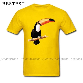Красивая футболка Тукан Тонкая футболка с птицей для мужчин Летняя желтая футболка Яркие парни Хип-хоп топы Футболки Оверсайз Уличная одежда