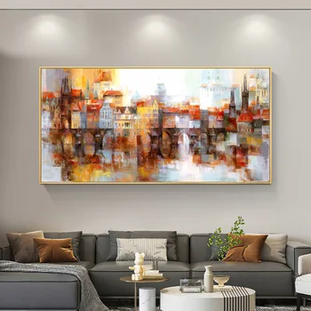 Современная абстрактная сборка Картина маслом на холсте Плакаты и принты Красочная настенная картина для гостиной Домашний декор Cuadros