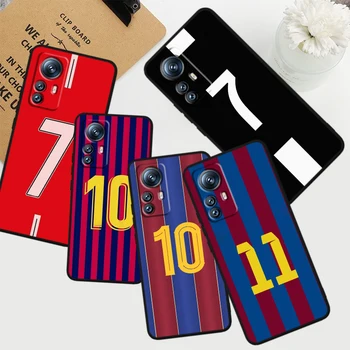 Футбольные номера 10 7 11 9 Для Xiaomi Mi 13 12T 12 11T 11i 11 A3 10T 10 CC9E 9 Pro Lite Ultra 5G Черный чехол для телефона